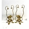ANTICA COPPIA SUPPORTO STAND LIBERTY FLOREALE PER VASI IN VETRO EPOCA '800/'900