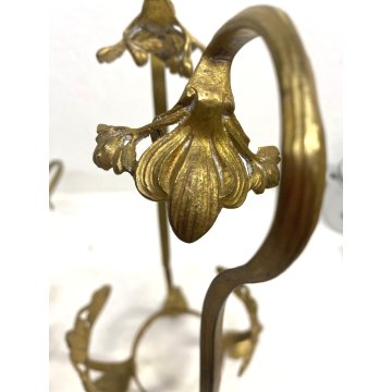 ANTICA COPPIA SUPPORTO STAND LIBERTY FLOREALE PER VASI IN VETRO EPOCA '800/'900