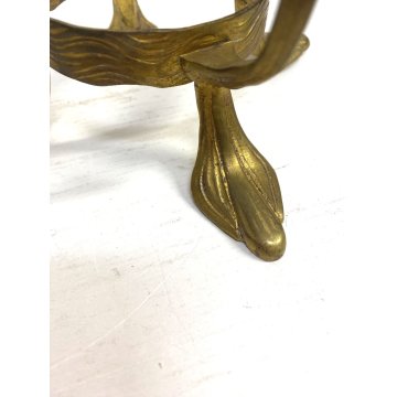 ANTICA COPPIA SUPPORTO STAND LIBERTY FLOREALE PER VASI IN VETRO EPOCA '800/'900
