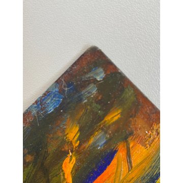 DIPINTO ASTRATTO OLIO TAVOLA E.G. Dossena PAESAGGIO NEO-ESPRESSIONISTA BOSCO '29