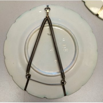 Set 5 PIATTI CERAMICA Sarreguemines DECORO UVA epoca 800 quadro DIPINTO old dish