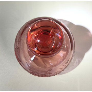 ANTICO VASO Moser CRISTAL BOTTLE Decoro Molato BOEMIA ROSA Ampolla Profumo h. 15