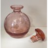 ANTICO VASO Moser CRISTAL BOTTLE Decoro Molato BOEMIA ROSA Ampolla Profumo h. 15