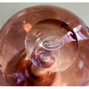 ANTICO VASO Moser CRISTAL BOTTLE Decoro Molato BOEMIA ROSA Ampolla Profumo h. 15