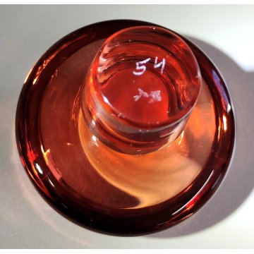 ANTICO VASO Moser CRISTAL BOTTLE Decoro Molato BOEMIA ROSA Ampolla Profumo h. 17