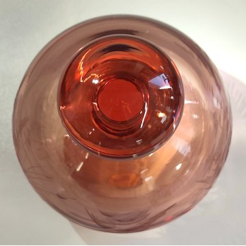 ANTICO VASO Moser CRISTAL BOTTLE Decoro Molato BOEMIA ROSA Ampolla Profumo h. 17