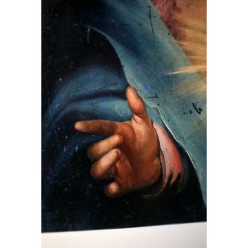 ANTICO DIPINTO OLIO su RAME SACRO CUORE di MARIA RELIGIOSO ARTE SACRA Puppo 1832