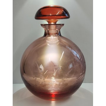 ANTICO VASO Moser CRISTAL BOTTLE Decoro Molato BOEMIA ROSA Ampolla Profumo h.21