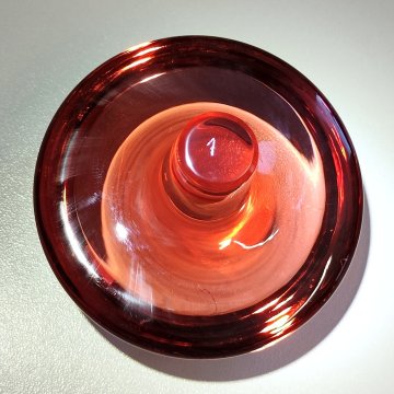 ANTICO VASO Moser CRISTAL BOTTLE Decoro Molato BOEMIA ROSA Ampolla Profumo h.21