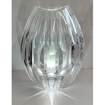 VASO CRISTALLO Moser SFACCETTATO MOLATO Forma Goccia VASO TRASPARENTE anni 80