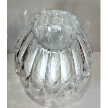 VASO CRISTALLO Moser SFACCETTATO MOLATO Forma Goccia VASO TRASPARENTE anni 80
