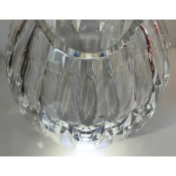 VASO CRISTALLO Moser SFACCETTATO MOLATO Forma Goccia VASO TRASPARENTE anni 80