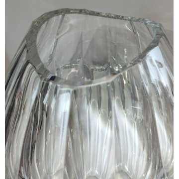 VASO CRISTALLO Moser SFACCETTATO MOLATO Forma Goccia VASO TRASPARENTE anni 80