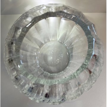 VASO CRISTALLO Moser SFACCETTATO MOLATO Forma Goccia VASO TRASPARENTE anni 80