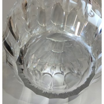 VASO CRISTALLO Moser SFACCETTATO MOLATO Forma Goccia VASO TRASPARENTE anni 80