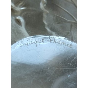 Lalique HONFLEUR set 4 piattini CRISTALLO a Fiore Geranio FIRMATI France DESIGN