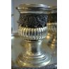 SET DA FUMO VASSOIO SERVIZIO TABACCO in METALLO ARGENTATO ORNATO CESELLATO '800