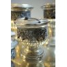 SET DA FUMO VASSOIO SERVIZIO TABACCO in METALLO ARGENTATO ORNATO CESELLATO '800
