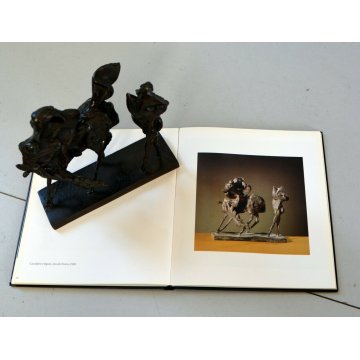 SCULTURA BRONZO TUTTOTONDO Cesare Ronchi 9/25 CAVALIERE CAVALLO FIGURA ART  '900