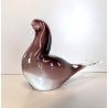 SCULTURA FERMACARTE UCCELLO VETRO Murano SOMMERSO TRANSPARENT PURPLE BIRD Seguso