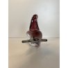 SCULTURA FERMACARTE UCCELLO VETRO Murano SOMMERSO TRANSPARENT PURPLE BIRD Seguso