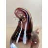 SCULTURA FERMACARTE UCCELLO VETRO Murano SOMMERSO TRANSPARENT PURPLE BIRD Seguso