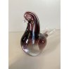 SCULTURA FERMACARTE UCCELLO VETRO Murano SOMMERSO TRANSPARENT PURPLE BIRD Seguso