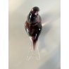 SCULTURA FERMACARTE UCCELLO VETRO Murano SOMMERSO TRANSPARENT PURPLE BIRD Seguso