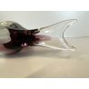 SCULTURA FERMACARTE UCCELLO VETRO Murano SOMMERSO TRANSPARENT PURPLE BIRD Seguso