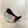SCULTURA FERMACARTE UCCELLO VETRO Murano SOMMERSO VIOLA TRANSPARENTE Seguso '50