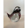 SCULTURA FERMACARTE UCCELLO VETRO Murano SOMMERSO VIOLA TRANSPARENTE Seguso '50