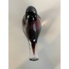 SCULTURA FERMACARTE UCCELLO VETRO Murano SOMMERSO VIOLA TRANSPARENTE Seguso '50