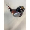 SCULTURA FERMACARTE UCCELLO VETRO Murano SOMMERSO VIOLA TRANSPARENTE Seguso '50