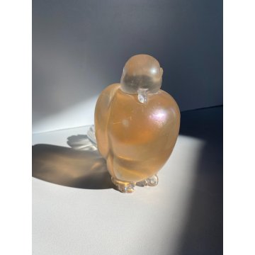 SCULTURA FIGURA COLOMBA VETRO Murano OPALESCENTE VINTAGE MIDCENTURY 13 cm/h
