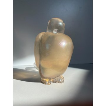 SCULTURA FIGURA COLOMBA VETRO Murano OPALESCENTE VINTAGE MIDCENTURY 13 cm/h