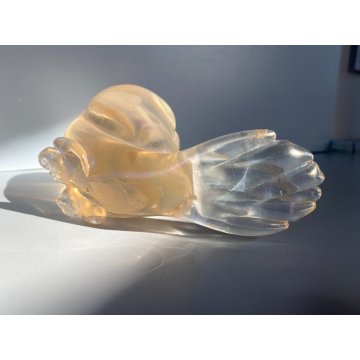 SCULTURA FIGURA COLOMBA VETRO Murano OPALESCENTE VINTAGE MIDCENTURY 13 cm/h