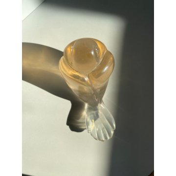SCULTURA FIGURA COLOMBA VETRO Murano OPALESCENTE VINTAGE MIDCENTURY 13 cm/h