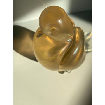 SCULTURA FIGURA COLOMBA VETRO Murano OPALESCENTE VINTAGE MIDCENTURY 13 cm/h