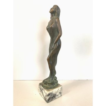 SCULTURA FIGURA FEMMINILE STATUA BRONZO FEMALE FIGURINE SCULPTURE 23,5 cm/h '900