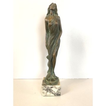SCULTURA FIGURA FEMMINILE STATUA BRONZO FEMALE FIGURINE SCULPTURE 23,5 cm/h '900