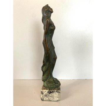 SCULTURA FIGURA FEMMINILE STATUA BRONZO FEMALE FIGURINE SCULPTURE 23,5 cm/h '900