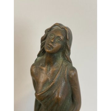 SCULTURA FIGURA FEMMINILE STATUA BRONZO FEMALE FIGURINE SCULPTURE 23,5 cm/h '900