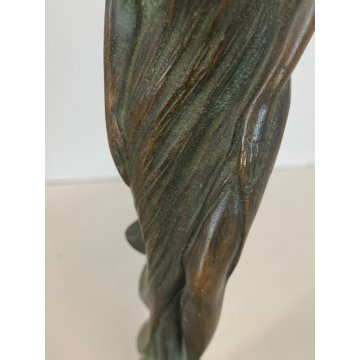 SCULTURA FIGURA FEMMINILE STATUA BRONZO FEMALE FIGURINE SCULPTURE 23,5 cm/h '900