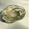 BOWL SVOTATASCHE VETRO Murano TRASPARENTE AVVENTURINA FOGLIA ORO VINTAGE ø 21 cm