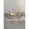 CESTINO FRUTTA PANE METALLO ARGENTATO RETTANGOLARE DECORO TRAFORATO VINTAGE '900