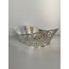 CESTINO FRUTTA PANE METALLO ARGENTATO RETTANGOLARE DECORO TRAFORATO VINTAGE '900