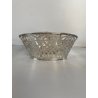 CESTINO FRUTTA PANE METALLO ARGENTATO RETTANGOLARE DECORO TRAFORATO VINTAGE '900