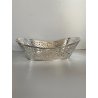 CESTINO FRUTTA PANE METALLO ARGENTATO RETTANGOLARE DECORO TRAFORATO VINTAGE '900