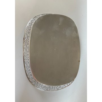 CESTINO FRUTTA PANE METALLO ARGENTATO RETTANGOLARE DECORO TRAFORATO VINTAGE '900