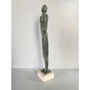SCULTURA FIGURA FEMMINILE STATUA BRONZO FEMALE FIGURINE SCULPTURE 30,5 cm/h '900
